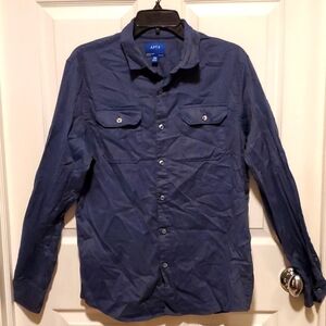 Apt. 9 Premier Flex Slim Fit Men's Blue Long Sleeve Shirt - Size Medium Slim